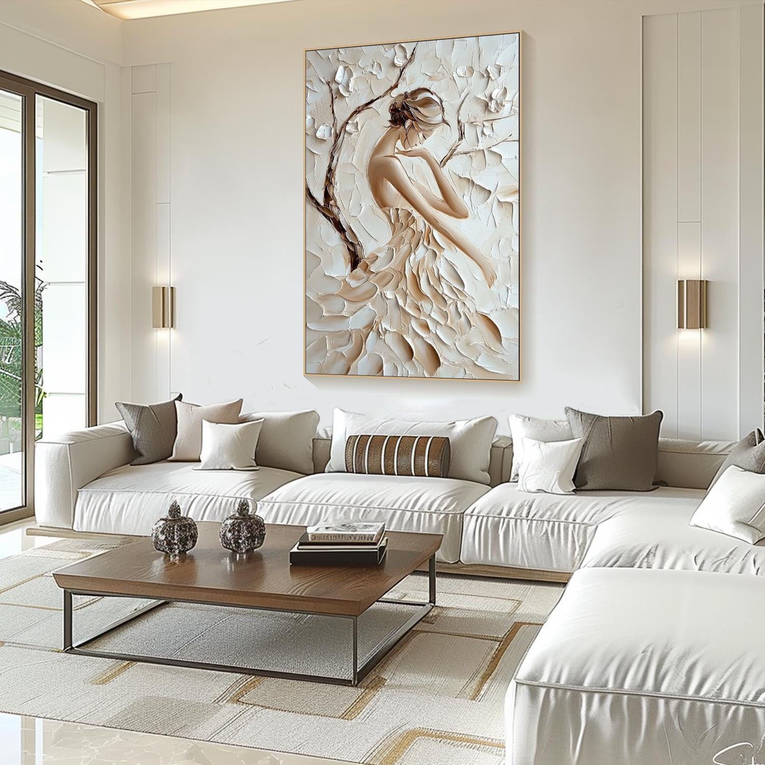 Original 3D Heavy Texture Woman Portrait Oil Painting JK0098 - Viral Wall Art